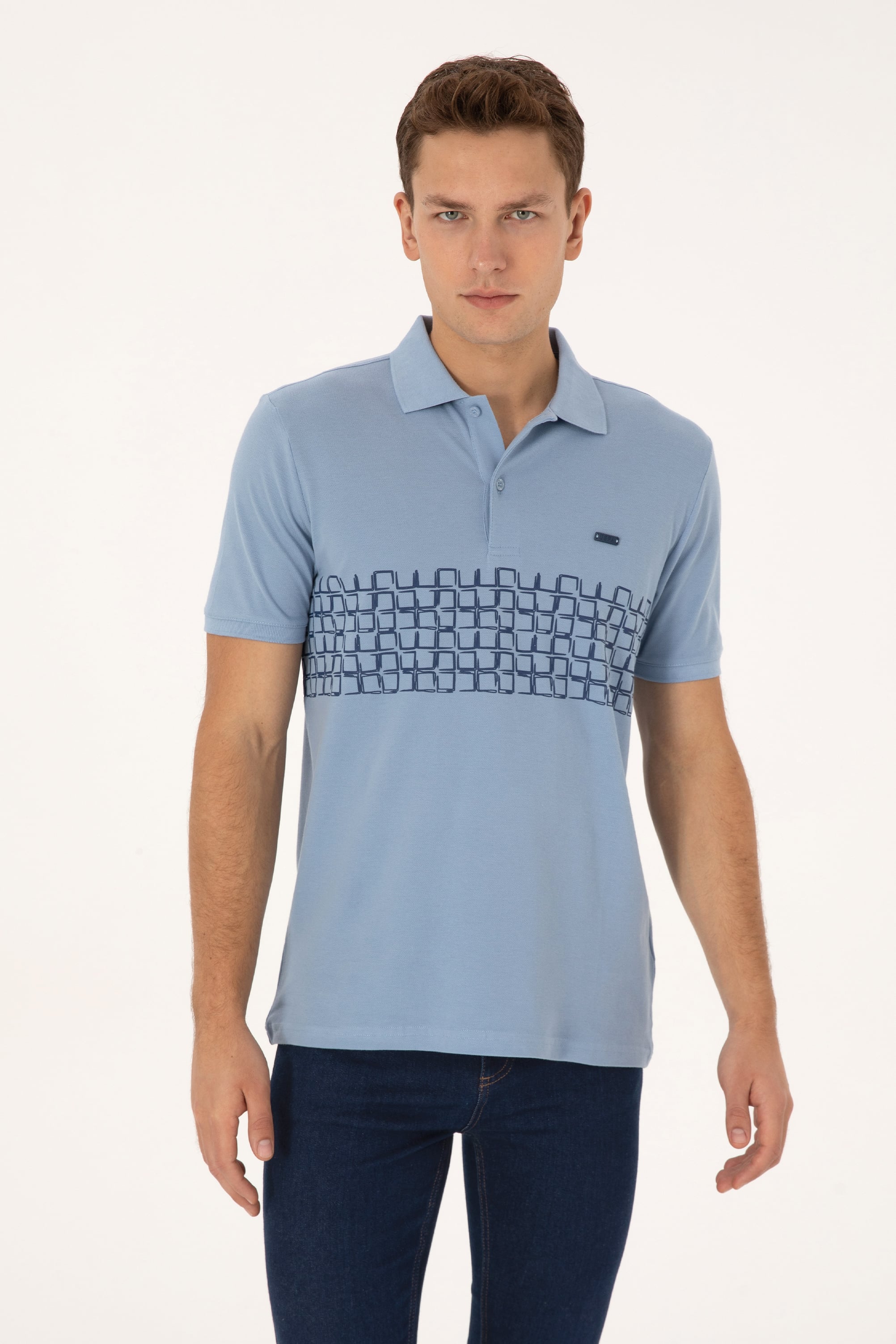 پولوشرت سورمه ای روشن رگولار مردانه یو اس پولو | US POLO ASSN