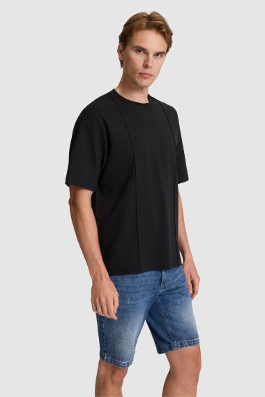 تی شرت یقه گرد  سیاه  ریلکس  مردانه یو اس پولو | US POLO ASSN