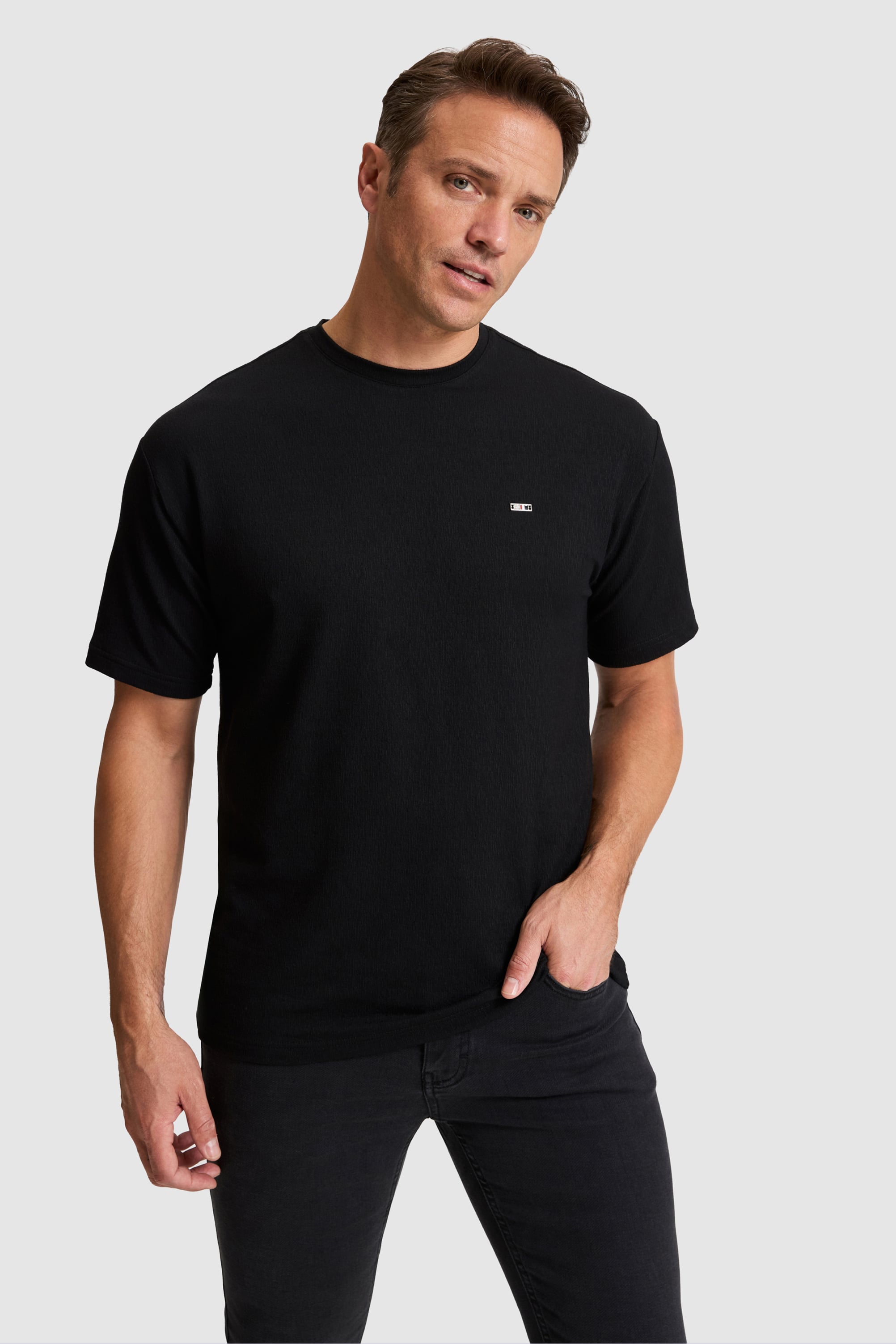 تی شرت یقه گرد سیاه ریلکس مردانه یو اس پولو | US POLO ASSN