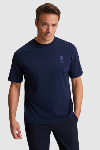 تی شرت یقه گرد  لاجورد  ریلکس  مردانه یو اس پولو | US POLO ASSN