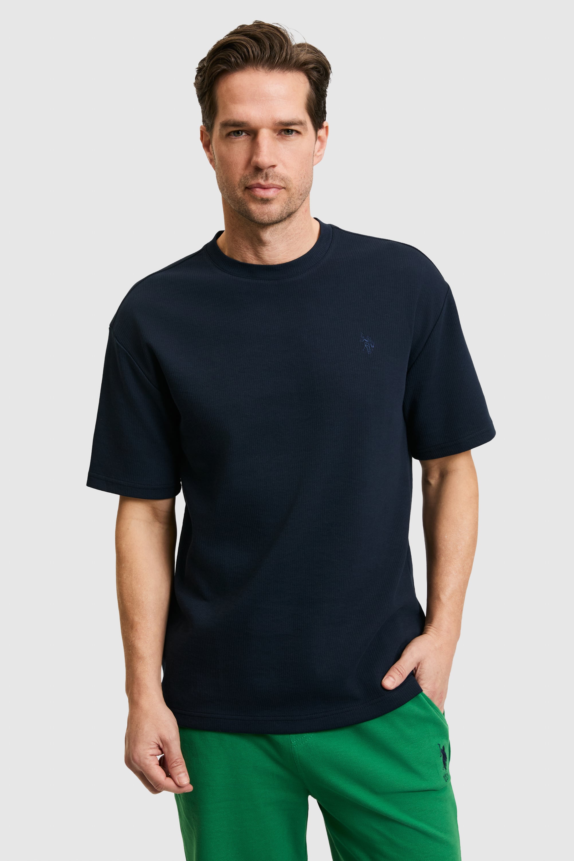 تی شرت یقه گرد لاجورد ریلکس مردانه یو اس پولو | US POLO ASSN