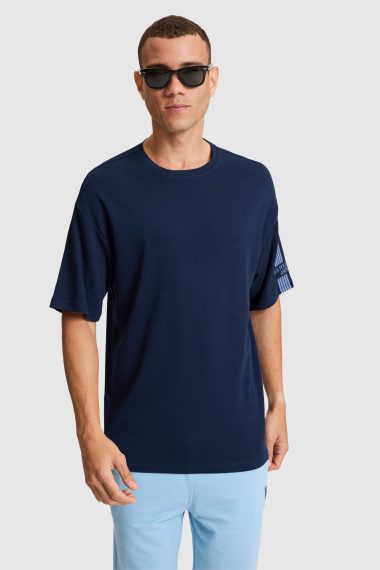 تی شرت یقه گرد  لاجورد  ریلکس  مردانه یو اس پولو | US POLO ASSN