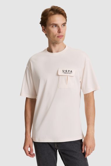 تی شرت یقه گرد  سفید  ریلکس  مردانه یو اس پولو | US POLO ASSN
