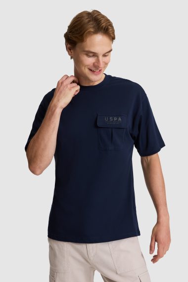 تی شرت یقه گرد  لاجورد  ریلکس  مردانه یو اس پولو | US POLO ASSN
