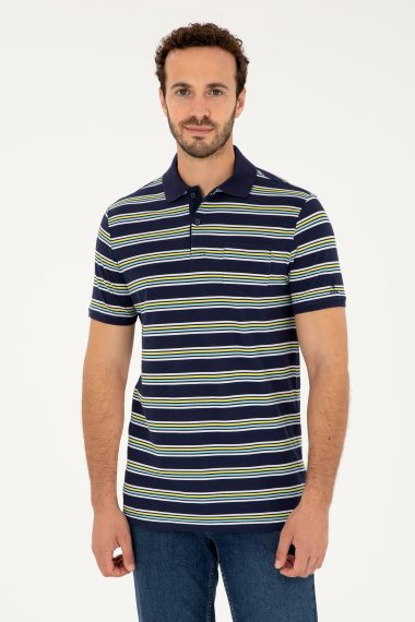 پولوشرت یقه پولو لاجورد  رگولار آستین کوتاه مردانه یو اس پولو | US POLO ASSN