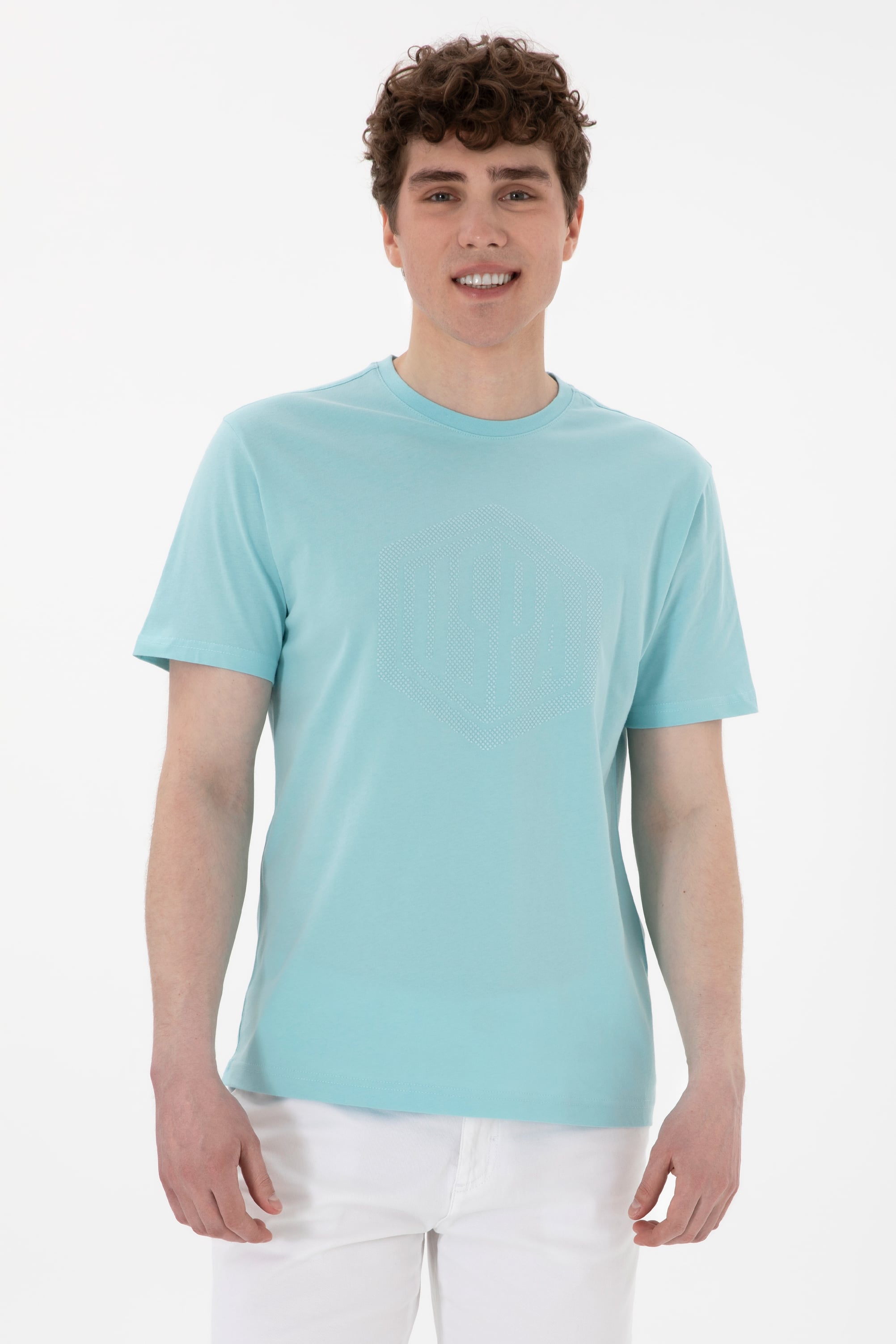 تی شرت یقه گرد یقه گرد نیلی رگولار مردانه یو اس پولو | US POLO ASSN