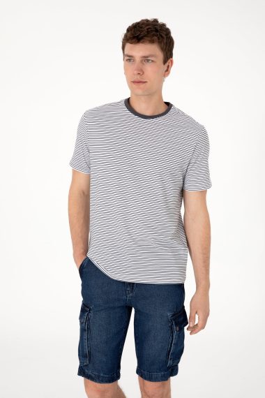 تی شرت یقه گرد یقه گرد سیاه  رگولار  مردانه یو اس پولو | US POLO ASSN