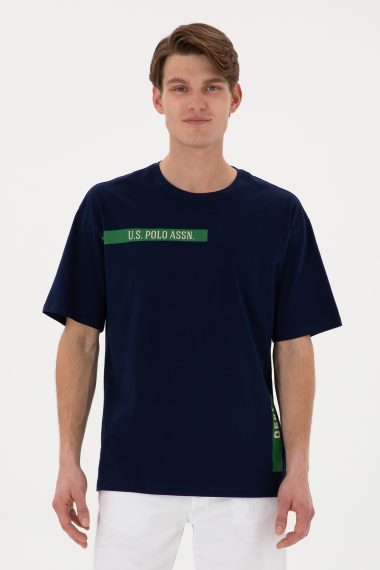 تی شرت یقه گرد  لاجورد  ریلکس  مردانه یو اس پولو | US POLO ASSN