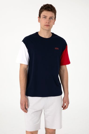 تی شرت یقه گرد  لاجورد  ریلکس  مردانه یو اس پولو | US POLO ASSN