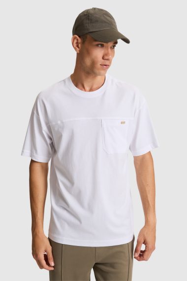 تی شرت یقه گرد  سفید  ریلکس  مردانه یو اس پولو | US POLO ASSN