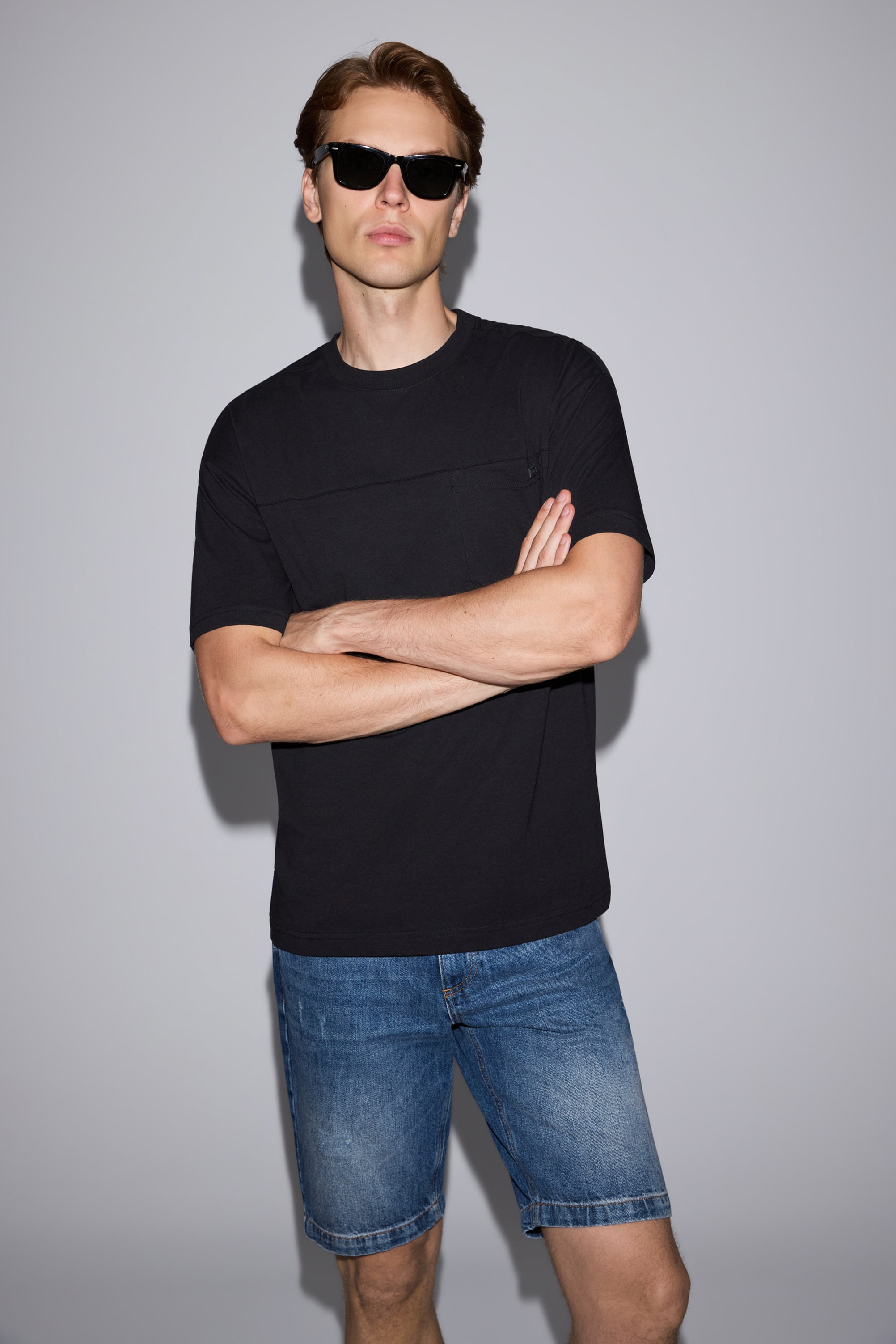 تی شرت یقه گرد سیاه ریلکس مردانه یو اس پولو | US POLO ASSN
