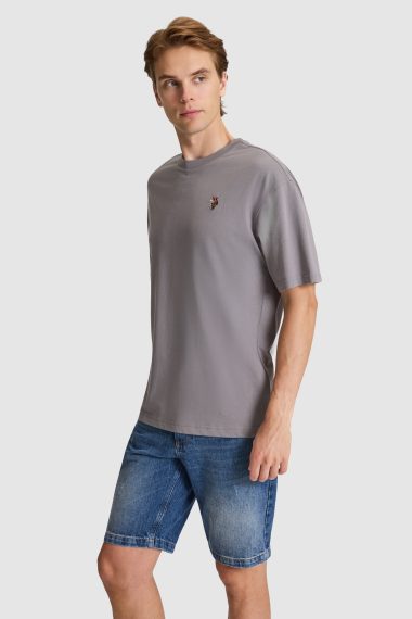 تی شرت یقه گرد  خاکستری  ریلکس  مردانه یو اس پولو | US POLO ASSN