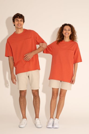 تی شرت یقه گرد یقه گرد صورتی  ریلکس آستین کوتاه مردانه یو اس پولو | US POLO ASSN