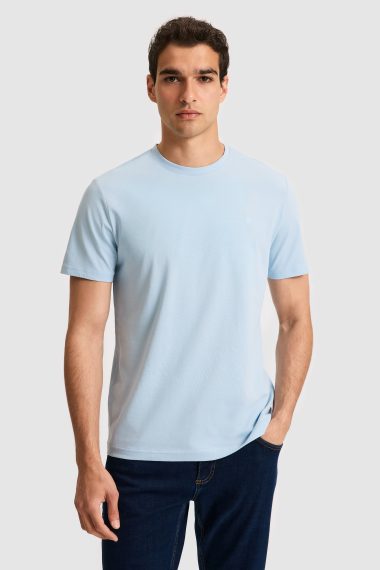 تی شرت یقه گرد  سورمه ای روشن  رگولار  مردانه یو اس پولو | US POLO ASSN
