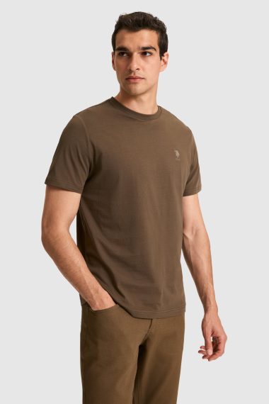 تی شرت یقه گرد  قهوه ای  رگولار  مردانه یو اس پولو | US POLO ASSN