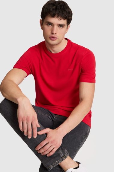 تی شرت یقه گرد  قرمز  رگولار  مردانه یو اس پولو | US POLO ASSN