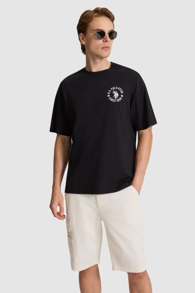 تی شرت یقه گرد  سیاه  Oversize  مردانه یو اس پولو | US POLO ASSN
