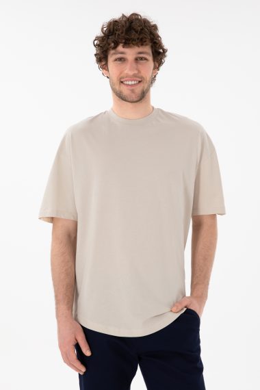 تی شرت یقه گرد یقه گرد خاکستری  LONG FIT آستین کوتاه مردانه یو اس پولو | US POLO ASSN