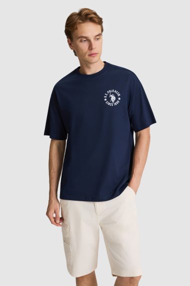 تی شرت یقه گرد  لاجورد  Oversize  مردانه یو اس پولو | US POLO ASSN