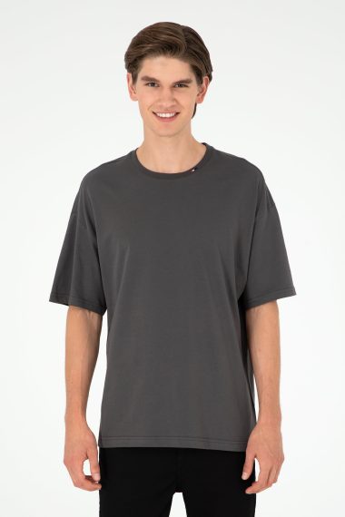 تی شرت یقه گرد یقه گرد زغالی  Oversize آستین کوتاه مردانه یو اس پولو | US POLO ASSN