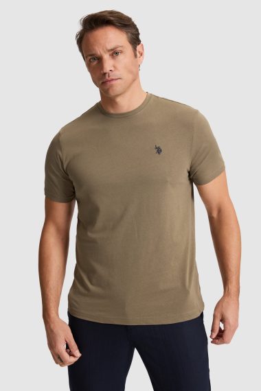 تی شرت یقه گرد  خاکی  رگولار  مردانه یو اس پولو | US POLO ASSN