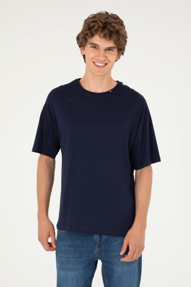 تی شرت یقه گرد یقه گرد لاجورد  Oversize آستین کوتاه مردانه یو اس پولو | US POLO ASSN