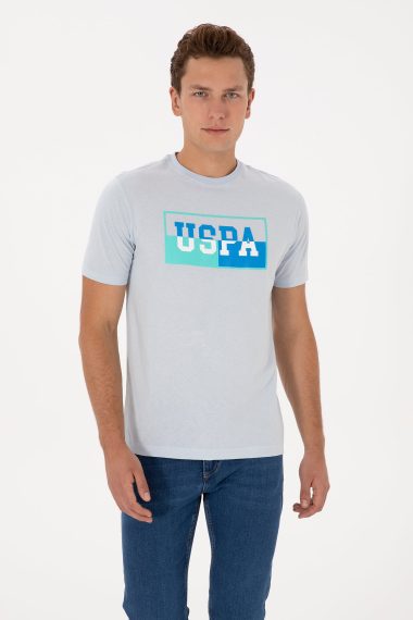 تی شرت یقه گرد  سورمه ای روشن  رگولار  مردانه یو اس پولو | US POLO ASSN