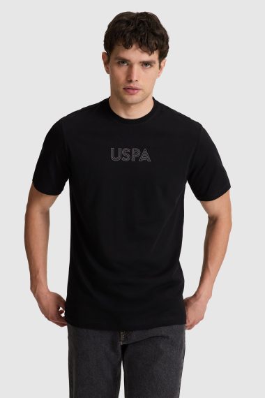 تی شرت یقه گرد  سیاه  رگولار  مردانه یو اس پولو | US POLO ASSN