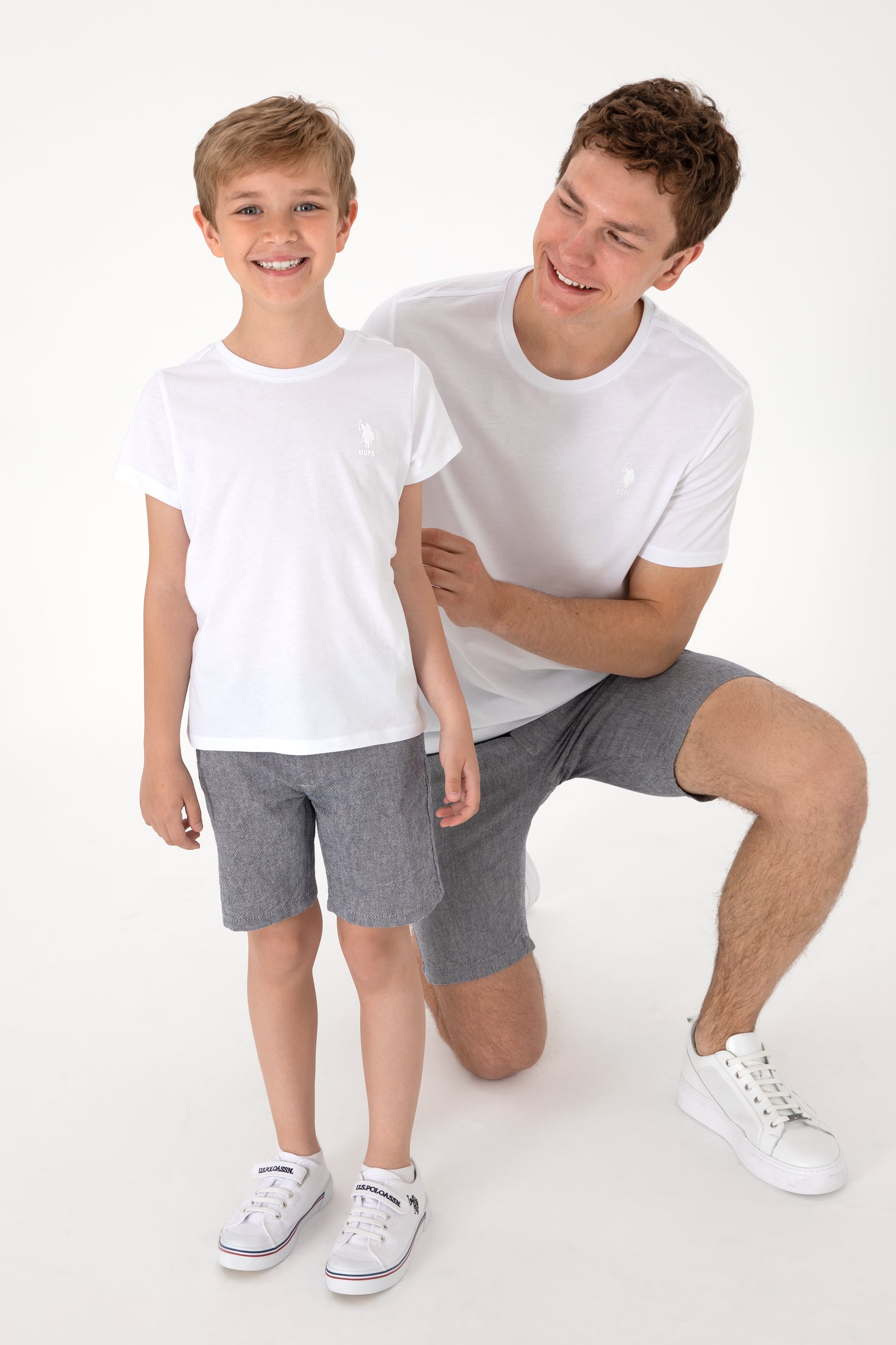 تی شرت یقه گرد یقه گرد سفید رگولار آستین کوتاه مردانه یو اس پولو | US POLO ASSN