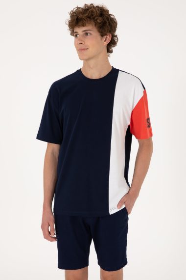 تی شرت یقه گرد یقه گرد لاجورد  ریلکس  مردانه یو اس پولو | US POLO ASSN