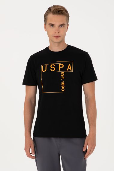 تی شرت یقه گرد یقه گرد سیاه  رگولار  مردانه یو اس پولو | US POLO ASSN
