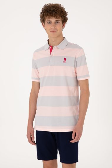 پولوشرت یقه پولو صورتی  رگولار  مردانه یو اس پولو | US POLO ASSN