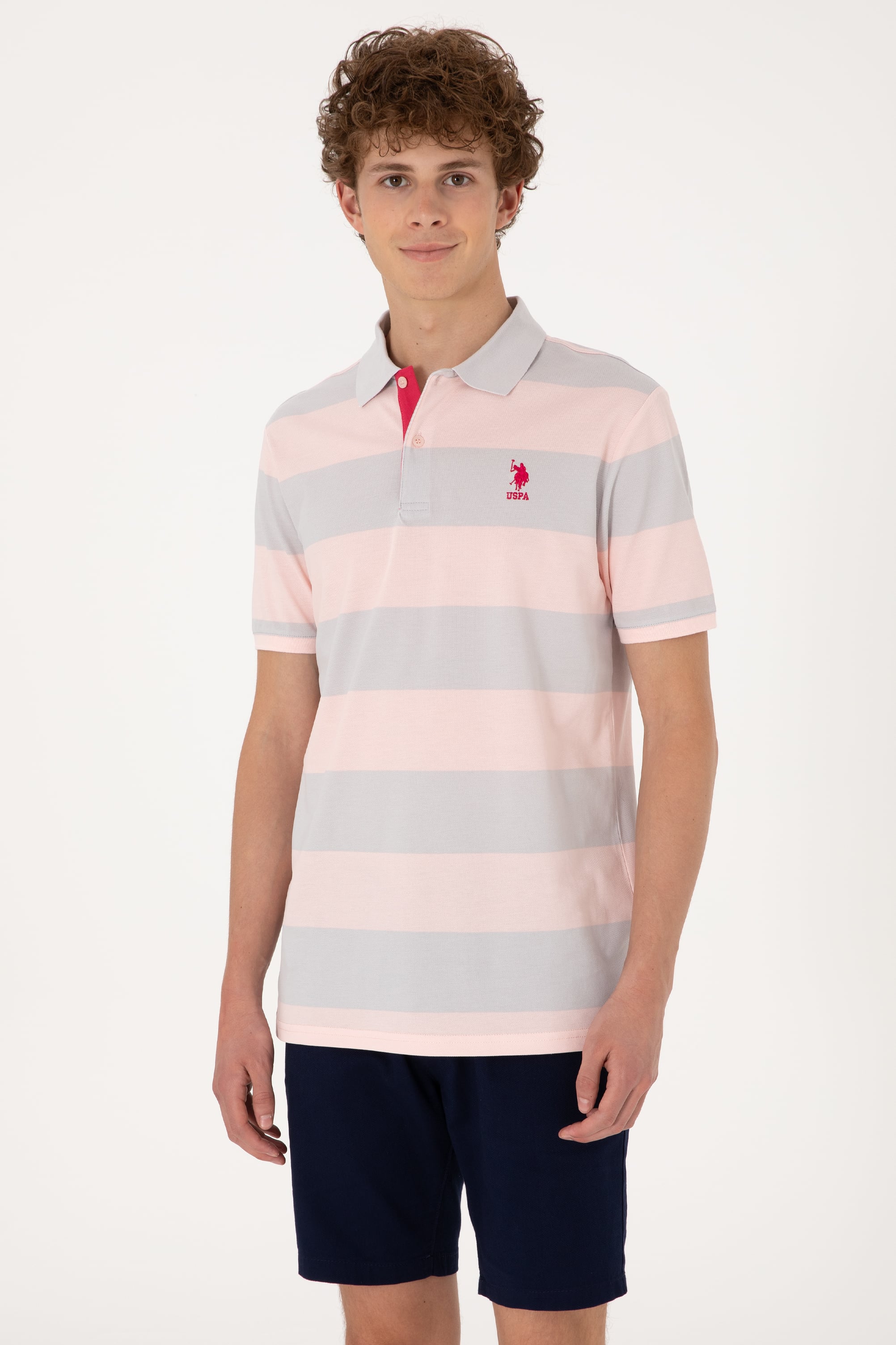 پولوشرت یقه پولو صورتی رگولار مردانه یو اس پولو | US POLO ASSN