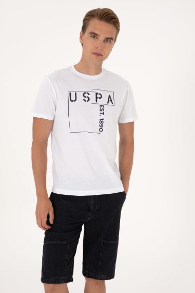 تی شرت یقه گرد یقه گرد سفید  رگولار  مردانه یو اس پولو | US POLO ASSN