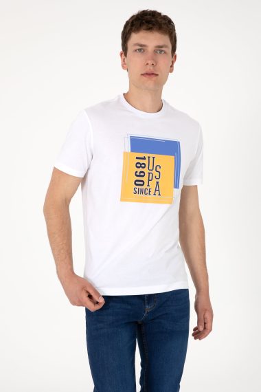 تی شرت یقه گرد یقه گرد سفید  رگولار  مردانه یو اس پولو | US POLO ASSN