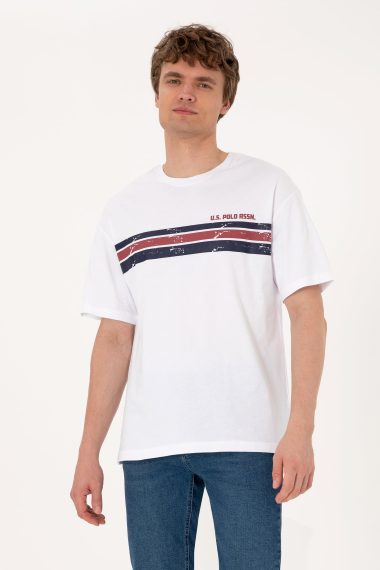 تی شرت یقه گرد یقه گرد سفید  ریلکس  مردانه یو اس پولو | US POLO ASSN