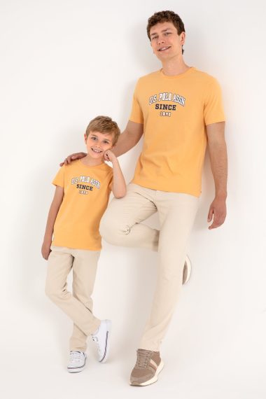 تی شرت یقه گرد یقه گرد زرد  رگولار  مردانه یو اس پولو | US POLO ASSN