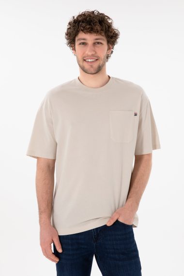 تی شرت یقه گرد یقه گرد خاکستری  ریلکس  مردانه یو اس پولو | US POLO ASSN
