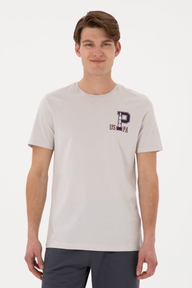 تی شرت یقه گرد  خاکستری روشن  رگولار  مردانه یو اس پولو | US POLO ASSN