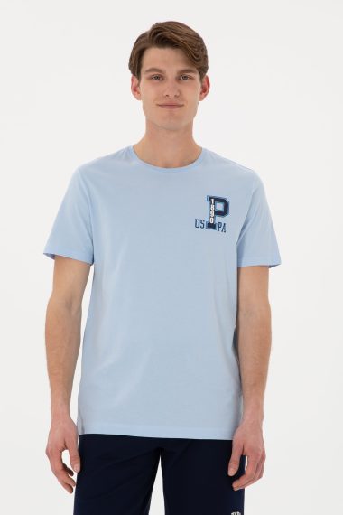 تی شرت یقه گرد  سورمه ای روشن  رگولار  مردانه یو اس پولو | US POLO ASSN