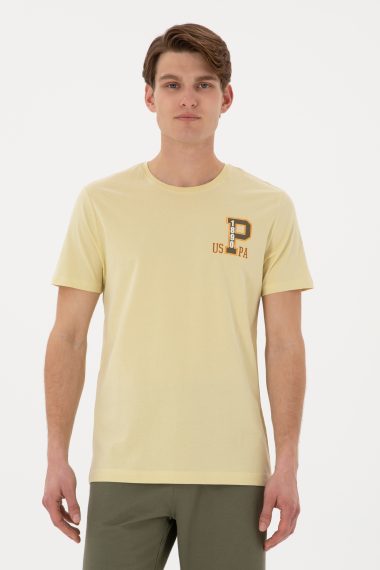 تی شرت یقه گرد  خاکی روشن  رگولار  مردانه یو اس پولو | US POLO ASSN