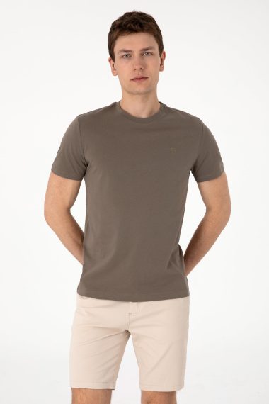 تی شرت یقه گرد  خاکی  رگولار  مردانه یو اس پولو | US POLO ASSN