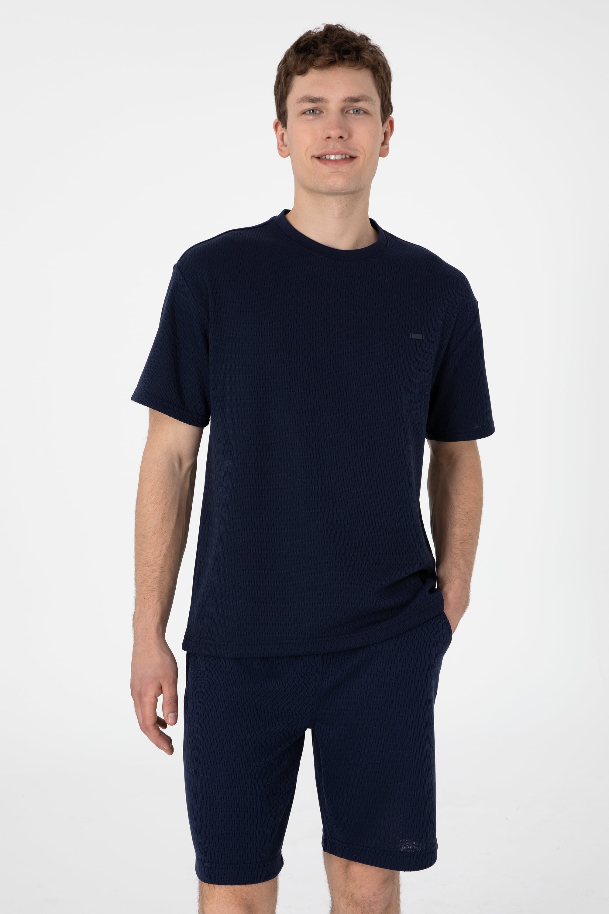 تی شرت یقه گرد لاجورد ریلکس مردانه یو اس پولو | US POLO ASSN