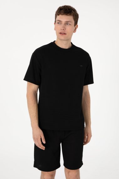 تی شرت یقه گرد  سیاه  ریلکس  مردانه یو اس پولو | US POLO ASSN