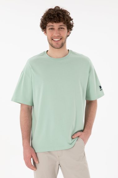 تی شرت یقه گرد یقه گرد سبزآبی  Oversize آستین کوتاه مردانه یو اس پولو | US POLO ASSN