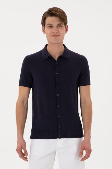 تی شرت یقه پولو لاجورد  رگولار  مردانه یو اس پولو | US POLO ASSN