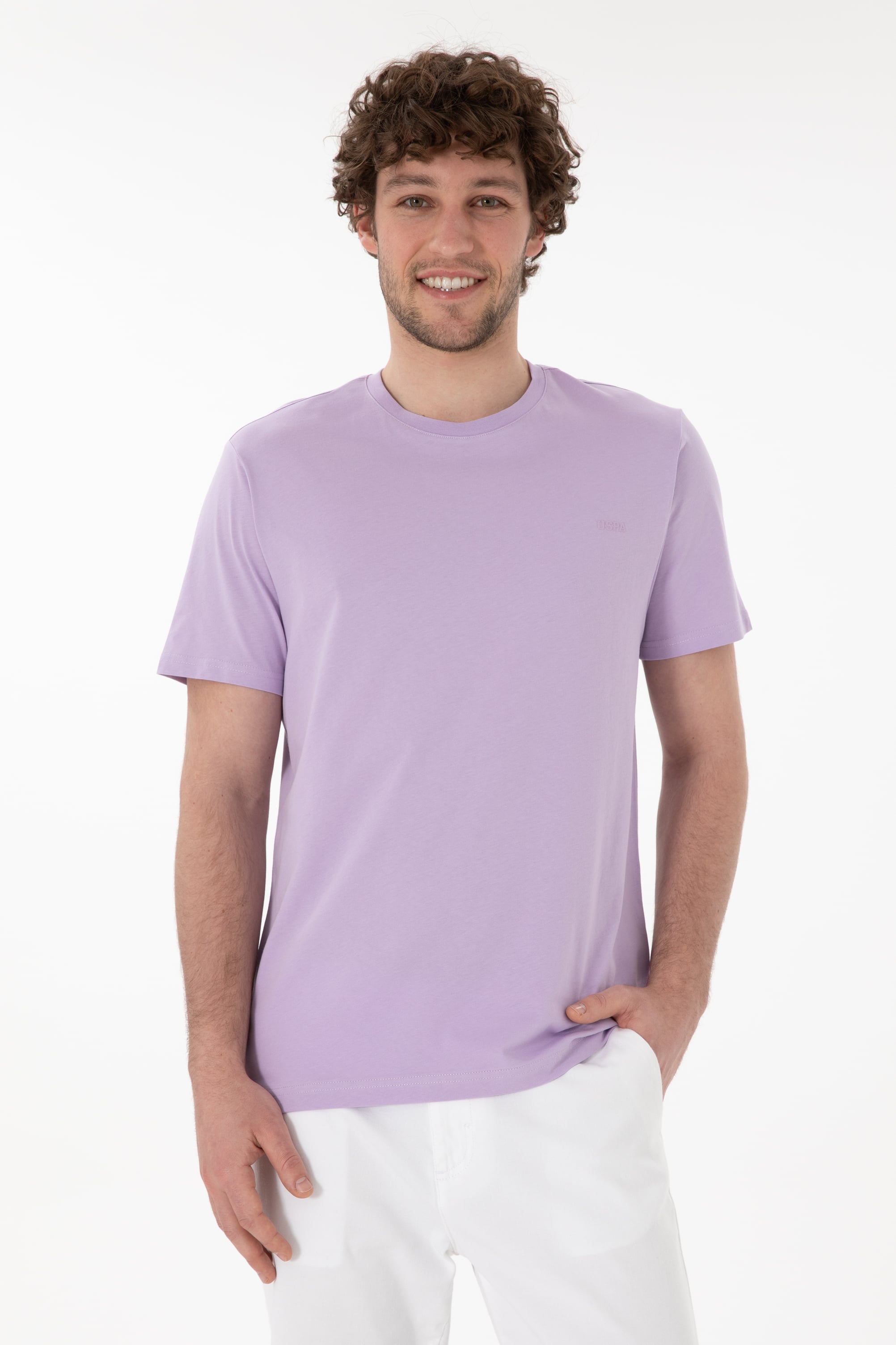 تی شرت یقه گرد یقه گرد یاسی رگولار آستین کوتاه مردانه یو اس پولو | US POLO ASSN