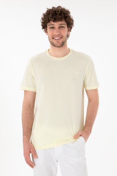 تی شرت یقه گرد یقه گرد لیمویی  رگولار آستین کوتاه مردانه یو اس پولو | US POLO ASSN