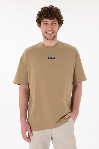 تی شرت یقه گرد یقه گرد خاکی  Oversize آستین کوتاه مردانه یو اس پولو | US POLO ASSN