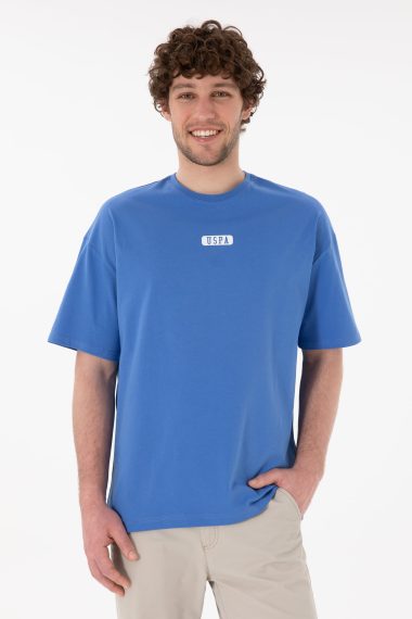 تی شرت یقه گرد یقه گرد نیلی  Oversize آستین کوتاه مردانه یو اس پولو | US POLO ASSN